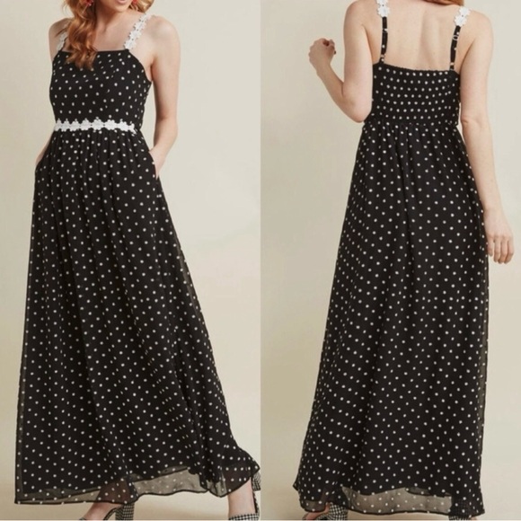 Modcloth | Dresses | Modcloth Black And White Sleeveless Maxi Dress ...